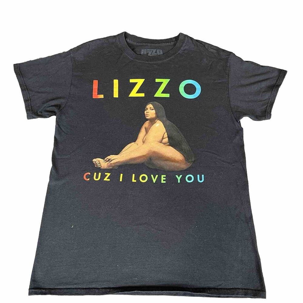 Officially Licensed Lizzo Cuz I Love You Rap Music Album Black T-Shirt Medium